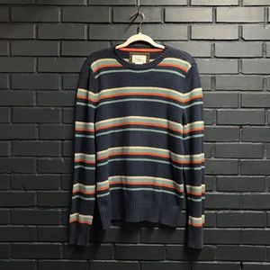 Fossil Sweater Orange Teal Cream Lamb’s Wool